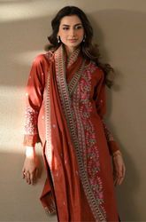Binilyas - Winter 3PC Dhanak Embroidered Suit - SS0511
